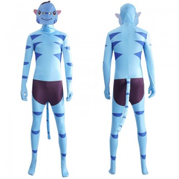 Adult Avatar Women and Men Blue Bobysuit Cosplay Costumes Jumpsut