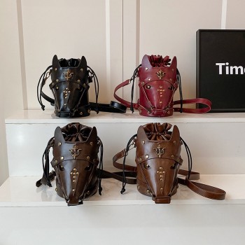 Super Cool Exquisite Horse Head PU Bucket Shoulder Bags