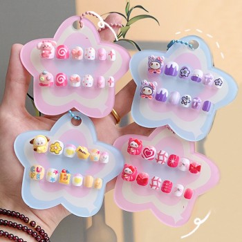 Sanrio Melody kitty Cinnamoroll Kuromi fake nails paste stickers