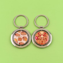 Capybara Rodent alloy Rotating Key chains