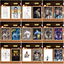 Football Messi Led Photo Frame Lamp Painting Night Lights
