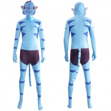 Adult Avatar Women and Men Blue Bobysuit Cosplay Costumes Jumpsut