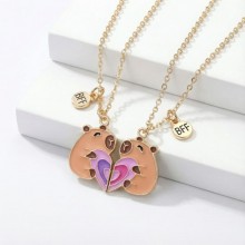 2Pcs/set Capybara Pendant Best Friend Girl BFF Nec...