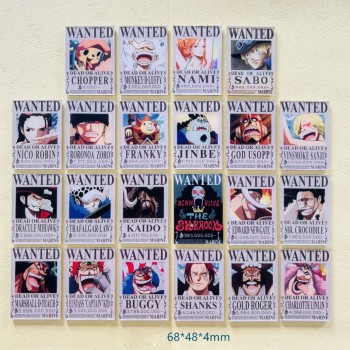 One Piece wanted anime Magnetic Fridge Magnet Refrigerator Stickers