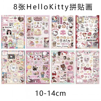 8Sheets Hello Kitty anime Poster Stickers set