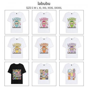 Labubu anime summer short sleeve cotton t-shirts