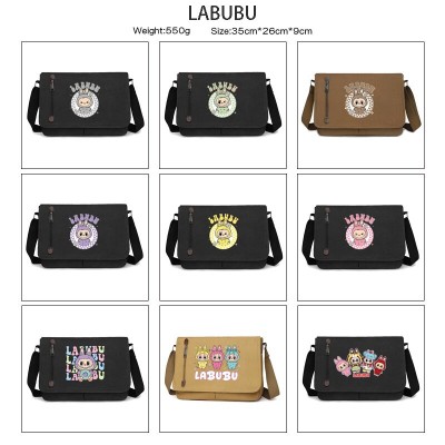 Labubu anime retro canvas messenger crossbody shoulder bags