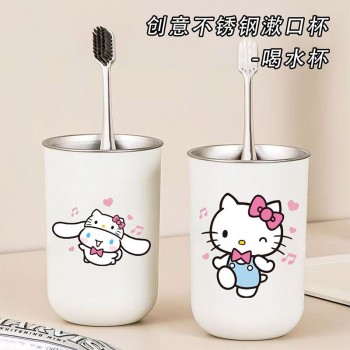 Sanrio kitty 304 stainless steel mouthwash toothbrush cups