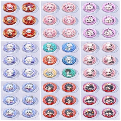 25mm Honkai Star Rail Mini Capsule Badge Brooch Beans 6pcs