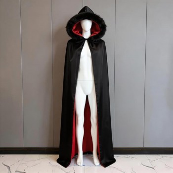 Black Luxury Vampire Robe Adult Kids Halloween Cosplay Costume