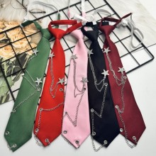 Star Chain Decorative Neck Tie Punk JK Bowtie