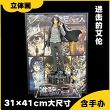 41cm Attack on Titan 3D figure + photo picture frame painting