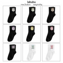 Labubu anime mid length cotton socks