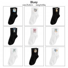 Bluey anime mid length cotton socks