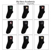 My Hero Academia anime mid length cotton socks