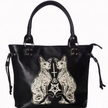 Design dark Gothic tattoo hairless cat star handbag