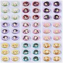 25mm Demon Slayer Mini Capsule Badge Brooch Beans 6pcs