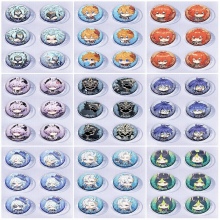 25mm Genshin Impact Mini Capsule Badge Brooch Beans 6pcs