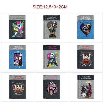 The Nightmare Before Christmas Three Fold Button Wallet Purse