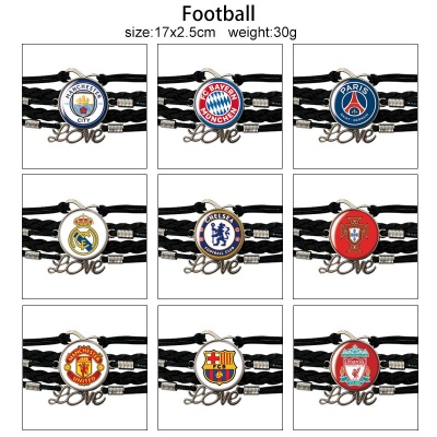 Football Arsenal Barcelona braided gemstone bracelet hand chain