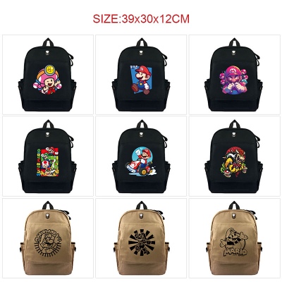 Super Mario anime canvas backpack bags