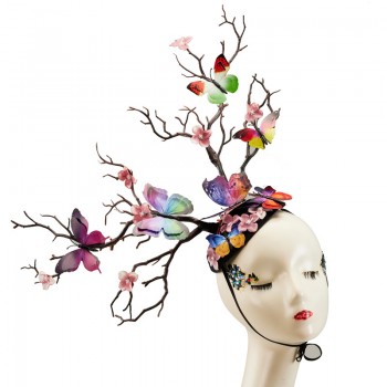 Butterfly Flower Deer Antlers Headband Tree Branch Elk Horn Headwear