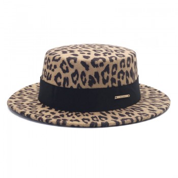 Leopard Print Fedora Jazz Hats