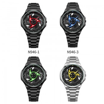 Naruto Sharingan anime Stainless Steel Sports Movement Watch