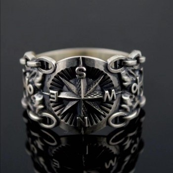 Vintage Northern Pirate Viking Compass Marine Rings