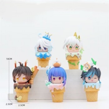 5pcs/set 10cm Genshin Impact Ice cream game figures(OPP bag)