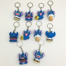 5cm Stitch anime figure doll key chains set(10pcs a set)
