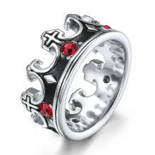 Vintage Sliver Gold Black Color Stone Crown Rings