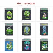 Rick and Morty anime Three Fold Button Wallet Purse