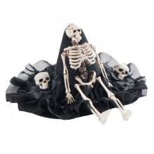 Gothic Ghost Skull Lace Trim Hat Hair Clip Headwea...