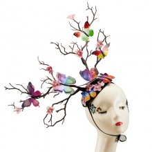 Butterfly Flower Deer Antlers Headband Tree Branch...