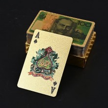 PET Plastic Poker Waterproof Gold Playing Cards