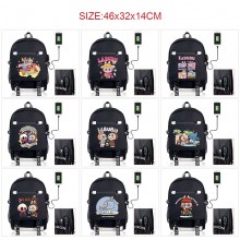 Labubu USB charging laptop backpack school bags