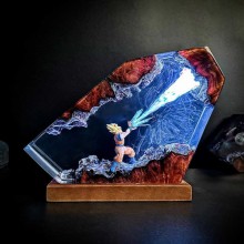 Dragon Ball Goku Kamehameha Lamp Epoxy Resin LED N...