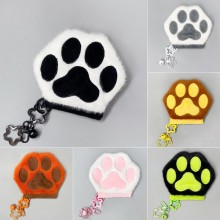 Furry Paw Coin Purse Plush Animal Paw Wallet
