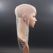 Luxury Punk Head Chain Accessories Metal Long Tassel Hair Chain