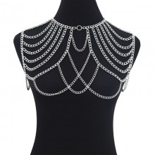 Men Metal Body Chain Shoulder Necklace