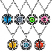 Vintage Gothic Demon Eye Pendant Necklace