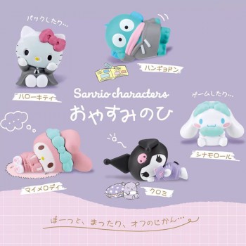 5pcs/set Hello Kitty Hangyodon Good Night Sleep Gashapon Figures