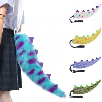 Halloween green dinosaur tail cos hairy monster