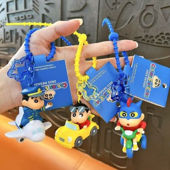 Original Crayon Shin-chan anime figure doll key chains