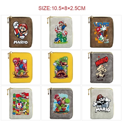 Super Mario Zipper Short Wallet Card Holder Pack
