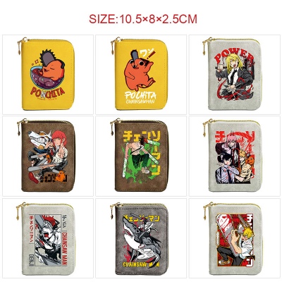 Chainsaw Man Zipper Short Wallet Card Holder Pack
