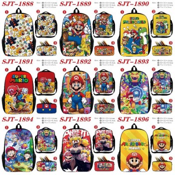 Super Mario anime nylon backpack bag shoulder pencil case