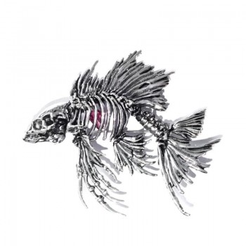 Antique Animal Skeleton Fish Brooch Pin
