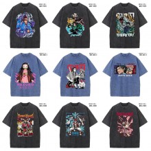 Demon Slayer anime short sleeve wash water worn-out cotton t-shirt